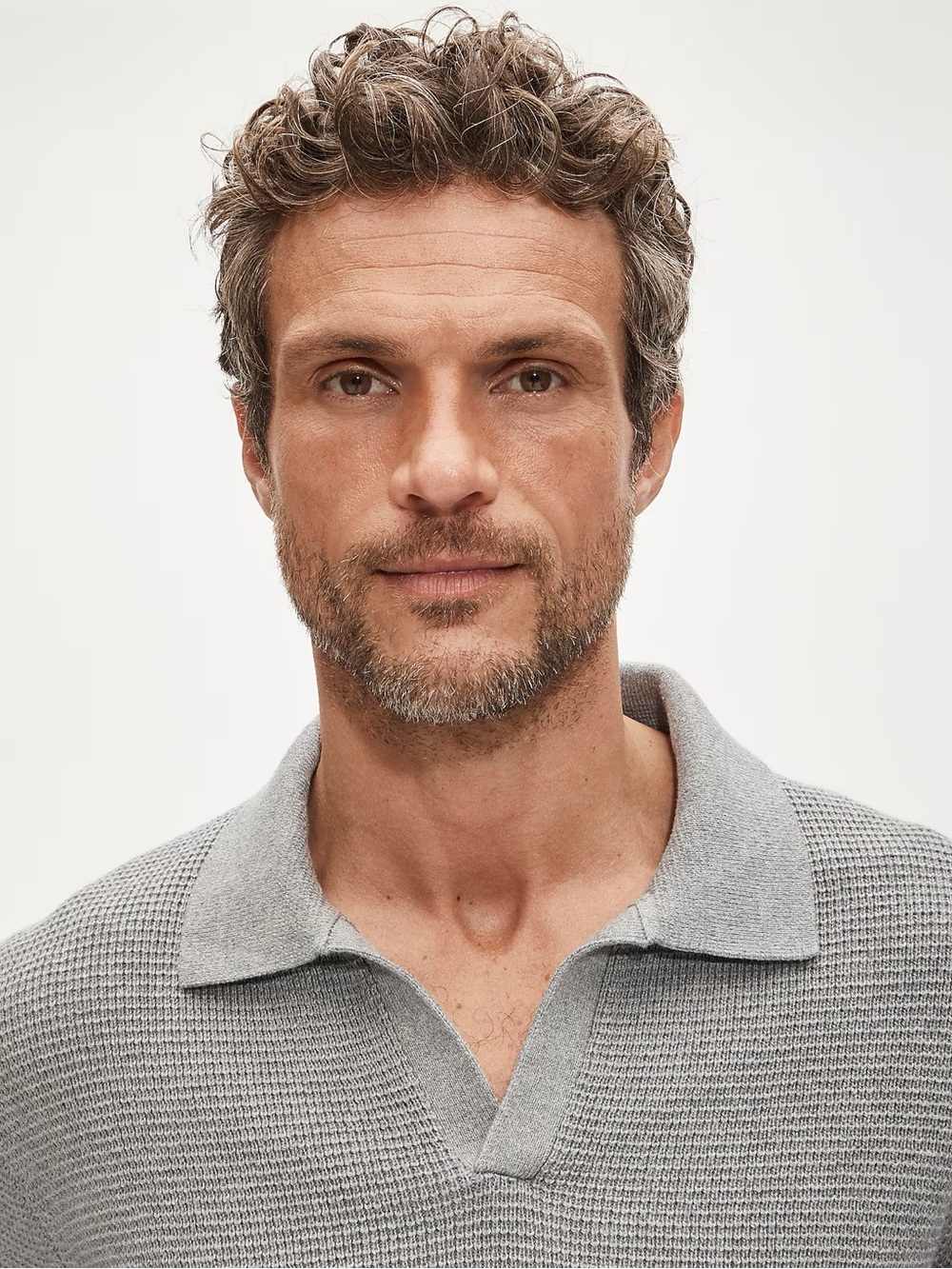 J. Crew Men's Light Gray Knit Polo - Picture 3 of 4